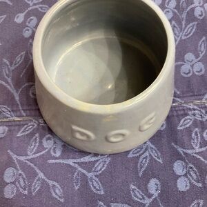 Ceramic dog bowl vintage blue with DOG on outsider. Perfect condition. No chips